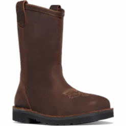 Danner Men's Bull Run 11" Square Toe Wellington Work Boot Brown 15582