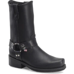 Double H Men's Barry 10" Square Toe USA Made Harness Boot- Black- 4008