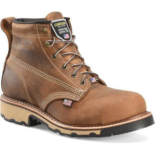 Carolina Men's Ferric 6" Steel Toe Made In USA Work Boot- Brown- CA7829 3 Carolina Men's Ferric 6" Steel Toe Made In USA Work Boot- Brown- CA7829