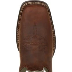 Durango Men's Rebel Army Green USA Print 12" Square Toe Western Boot -Rocky Shop DDB0313 birdseye