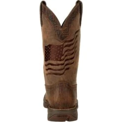 Durango Men's Rebel Distressed Flag Embroidery 12" Sqr Toe Western Boot -Rocky Shop DDB0314 back