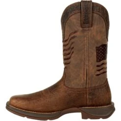 Durango Men's Rebel Distressed Flag Embroidery 12" Sqr Toe Western Boot -Rocky Shop DDB0314 instep profile