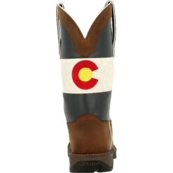 Durango Men's Rebel™ 11" Square Toe Pull-On Western Boot Brown DDB0346 -Rocky Shop DDB0346 back