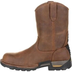 Georgia Men's Eagle One 10" Soft Toe WP Work Boot - Brown - GB00314 -Rocky Shop GB00314 instep profile
