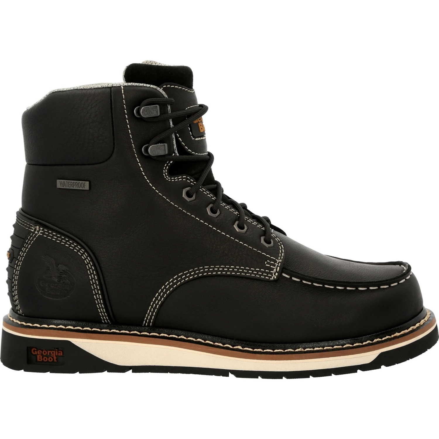 Georgia Men's AMP LT Wedge 6" Moc Toe WP Work Boot - Black - GB00475 4 Georgia Men's AMP LT Wedge 6" Moc Toe WP Work Boot - Black - GB00475 - Image 2