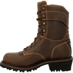 Georgia Men's AMP LT Logger 9" Comp Toe WP 600G Ins Work Boot- GB00491 -Rocky Shop GB00491 instep profile