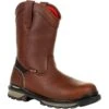 Rocky Men's Rams Horn 10" Comp Toe WP Pull-On Work Boot- Brown- RKK0315 -Rocky Shop RKK0315