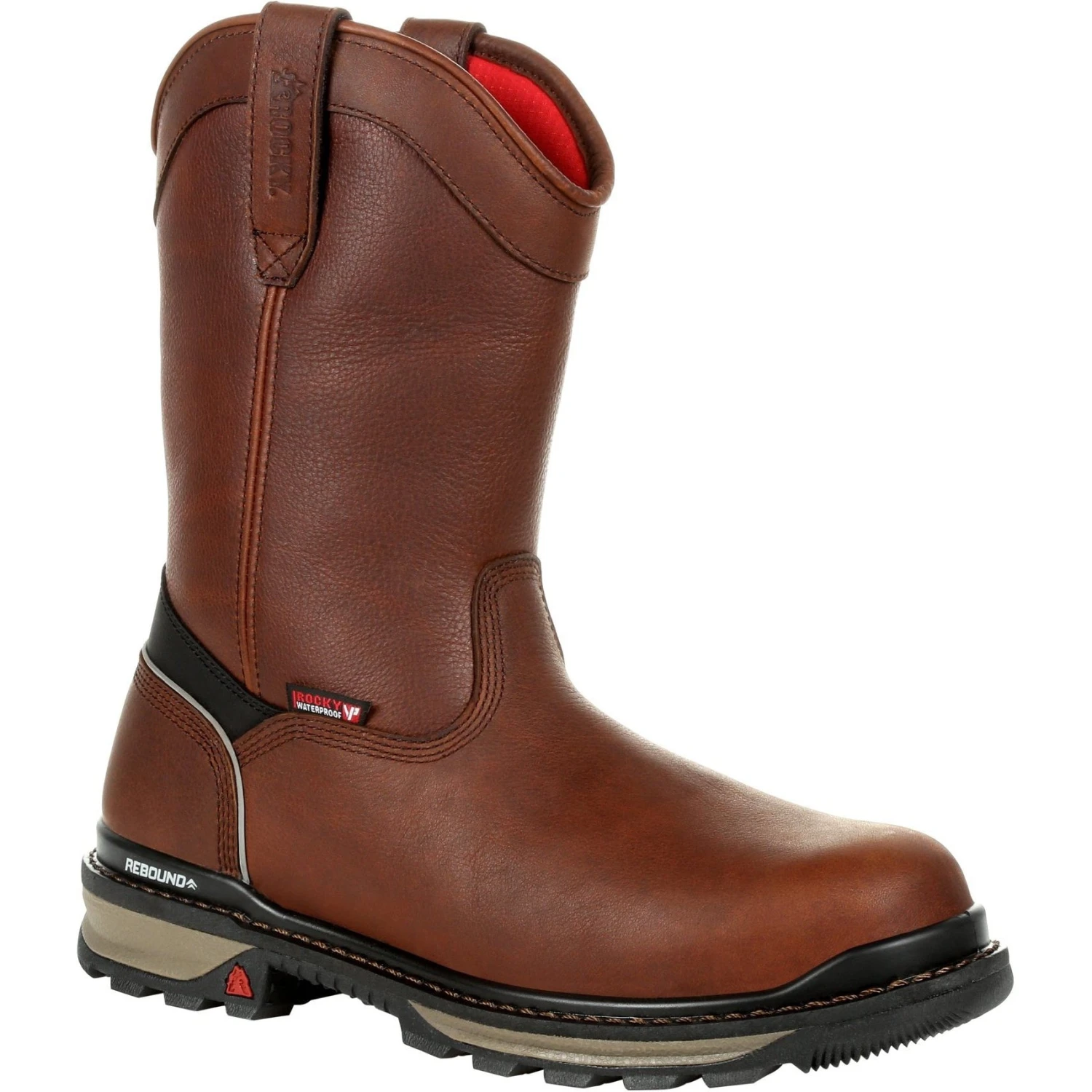 Rocky Men's Rams Horn 10" Comp Toe WP Pull-On Work Boot- Brown- RKK0315 3 Rocky Men's Rams Horn 10" Comp Toe WP Pull-On Work Boot- Brown- RKK0315
