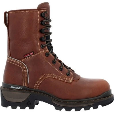 Rocky Men's Rams Horn Logger 9" WP 400G Comp Toe Work Boot Brown RKK0396 4 Rocky Men's Rams Horn Logger 9" WP 400G Comp Toe Work Boot Brown RKK0396 - Image 2