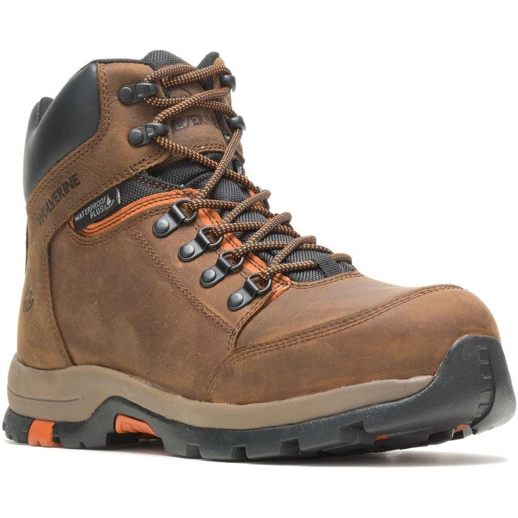 Wolverine Men's Grayson Mid Steel Toe WP Work Boot - Brown - W211043 3 Wolverine Men's Grayson Mid Steel Toe WP Work Boot - Brown - W211043